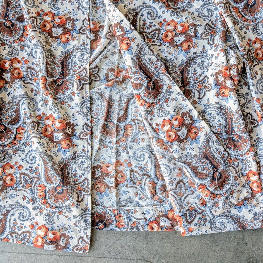 Vintage 60s Kay Windsor Brown Paisley Midi Dress Jacket Matching Set union made - Picture 15 of 16